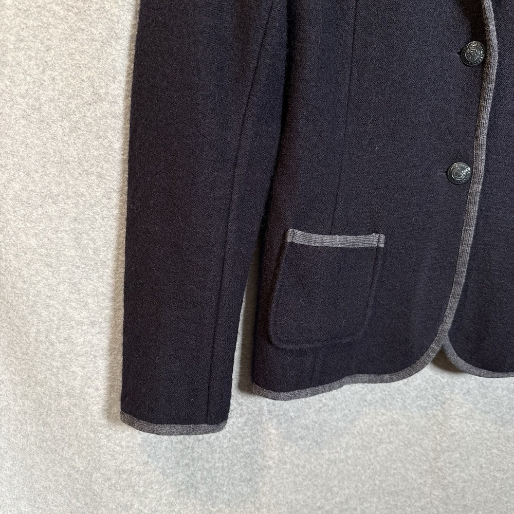 Brooks Brothers 346 Blazer Womens Small Navy Blue Wool Elbow Patch Jacket - Picture 3 of 12